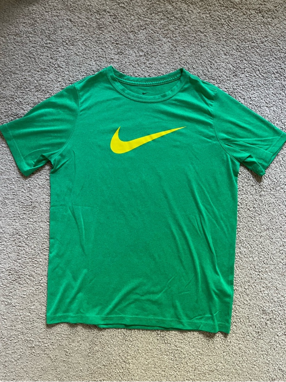 Nike Kids XL -Green Short-Sleeve Tee with Yellow Swoosh